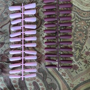 Set of Pink and Purple False Nails